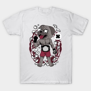 Pug Fighter Illustration T-Shirt